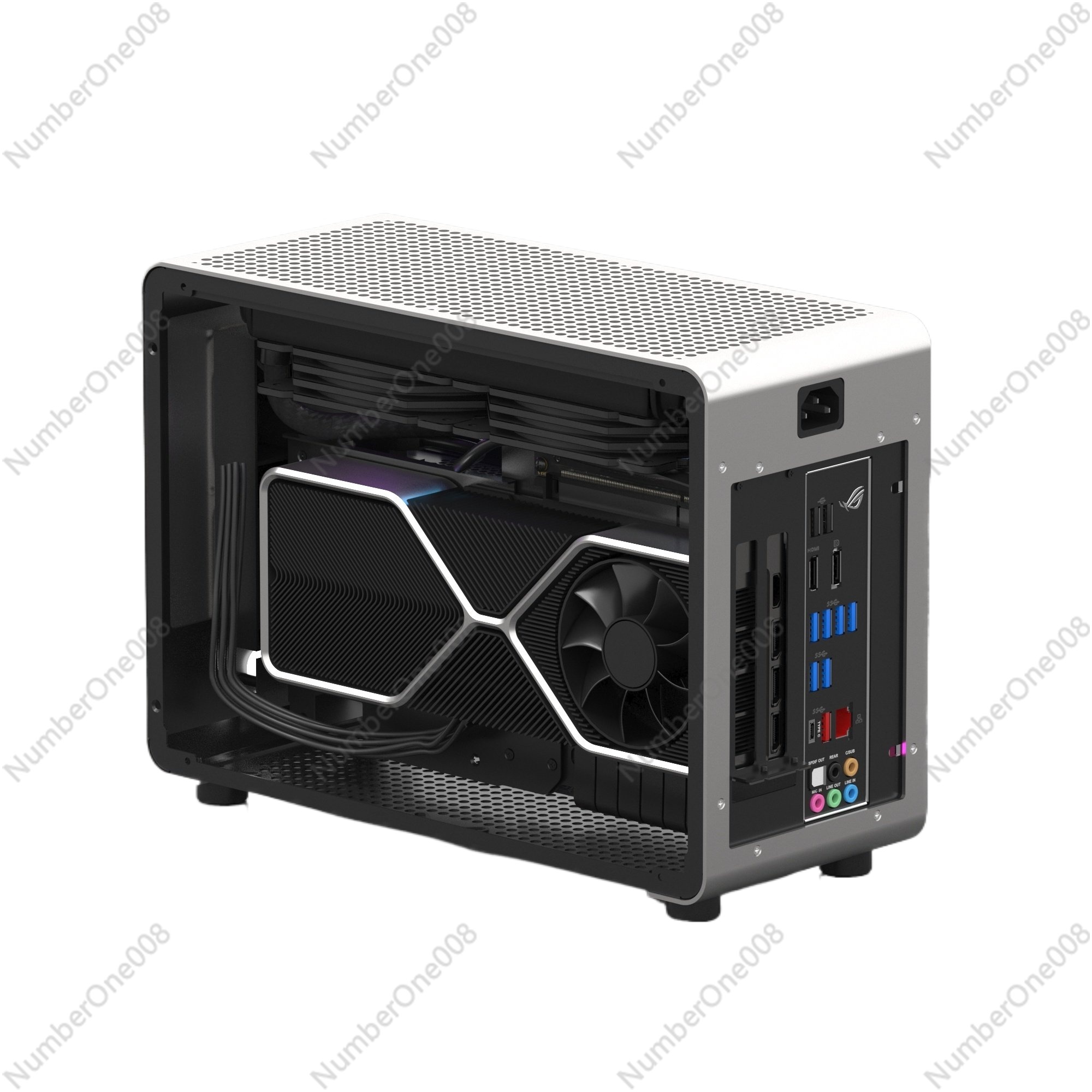 Mini Itx Case Water Cooling Support - G1-pro ITX アルミ製コンピューターケース、A4構造で240mm水冷対応、強化ガラスサイドパネル搭載、ミニITXゲーミングPC向け