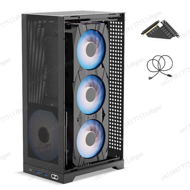 Itx Case Pcie Riser 4.0 - 325mm GPU、SFX/SFX-L、PCIe 4.0ライザー、DP1.4スチールフレームSFFビルド、高エアフローL300メッシュITXケース：8.5L