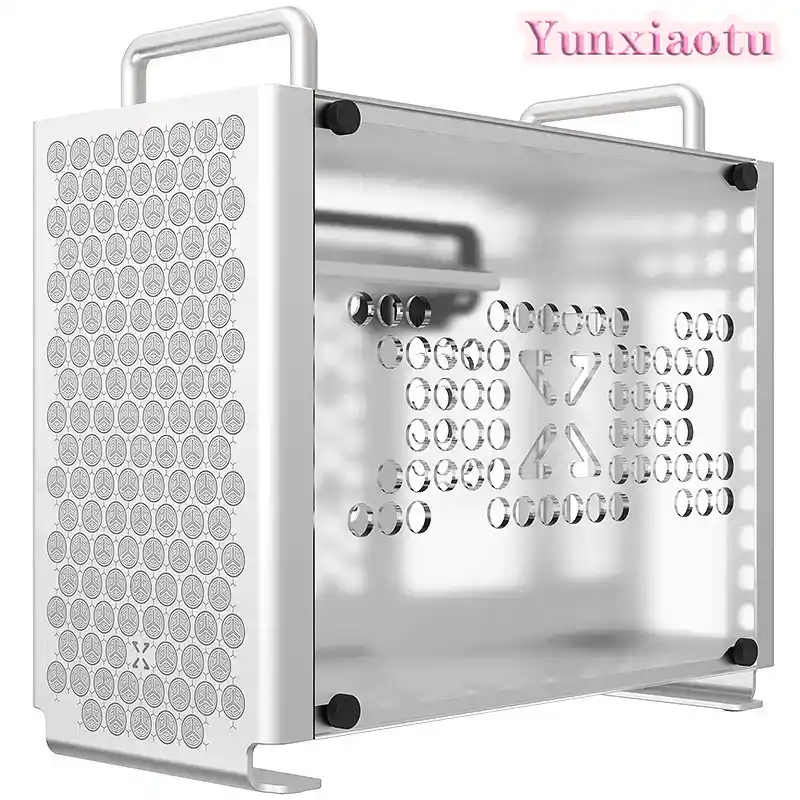 Mini Itx Case With Handle Portable - ミニITXコンピューターケース アルミ製 B2 スタイルハンドル付き SFX電源 サイドパネルウィンドウ搭載