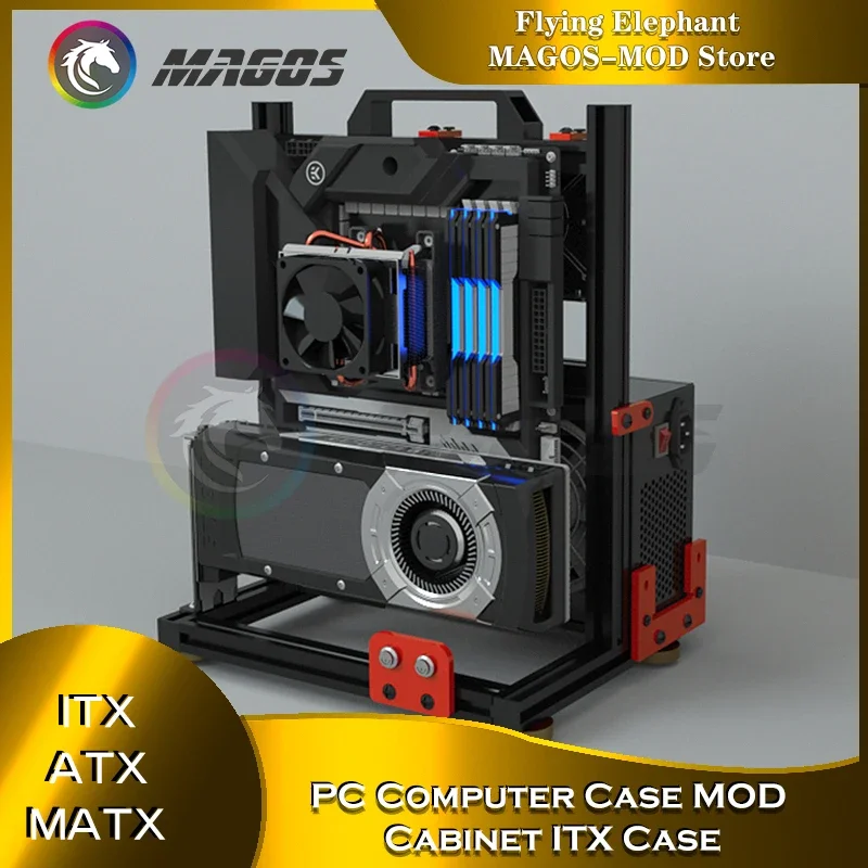 Mini Itx Case Water Cooling Support - 120, 240, 360 Aioゲーマー用PCケース,GPU水冷システム,Modキャビネット,1xサポートケース,垂直取り付け