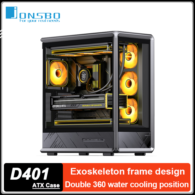 Mini Itx Case Water Cooling Support - JONSBO D401 ATX PCケース エクソスケルトンフレームワーク パノラマシービュールーム