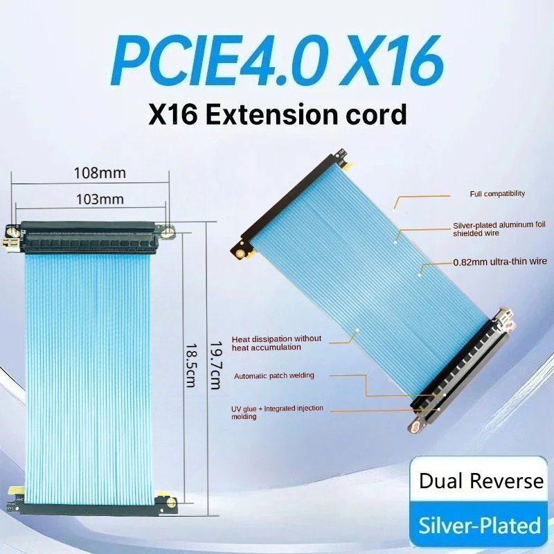 Itx Case Pcie Riser 4.0 - デュアルリバースPCIe 4.0ライザーケーブル 垂直GPUマウント Gen4 185mm ITX