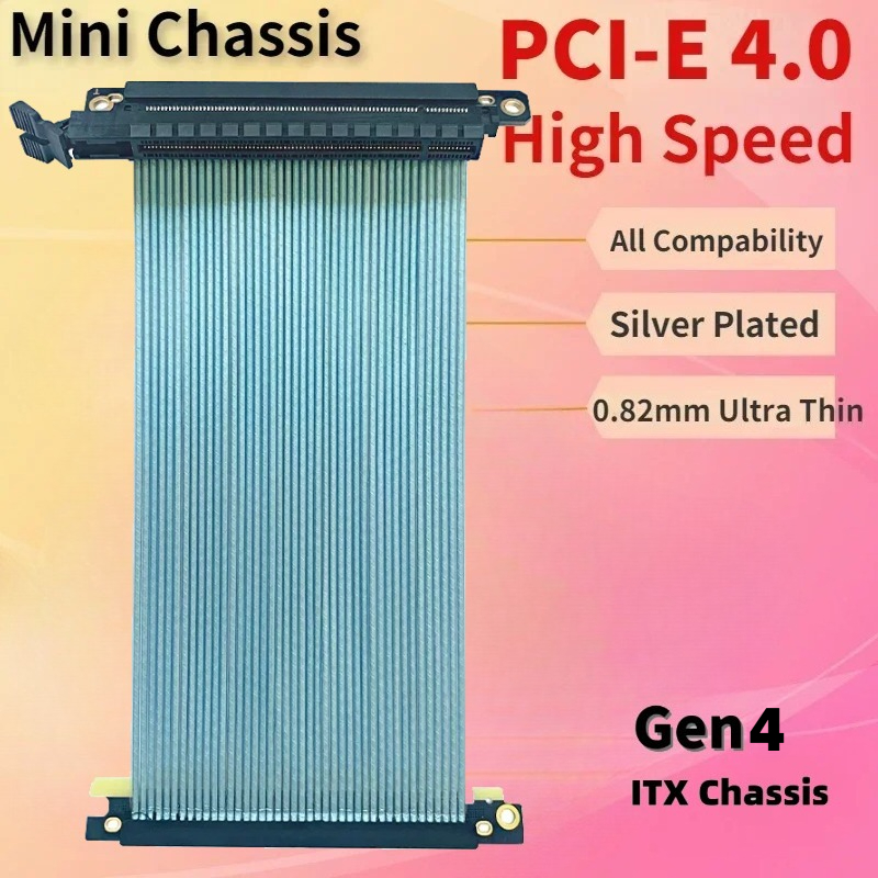 Itx Case Pcie Riser 4.0 - ミニシャーシ PCIe 4.0 x16 シルバーメッキライザーケーブル グラフィックスカード