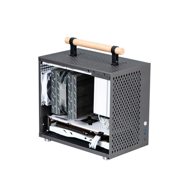 Mini Itx Case With Handle Portable - フルアルミニウム ITX ケースミニポータブルハンドル PC ケース強化ガラスサイドパネル非 K77