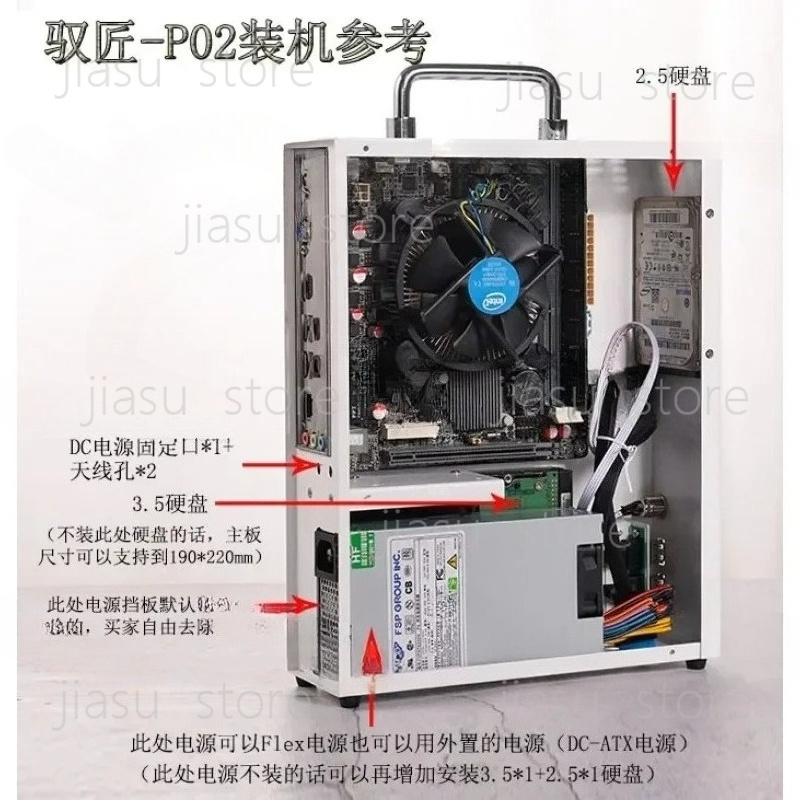 Mini Itx Case With Handle Portable - ホワイト P02/P03/P04 ミニ ITX MATX デスクトップケース