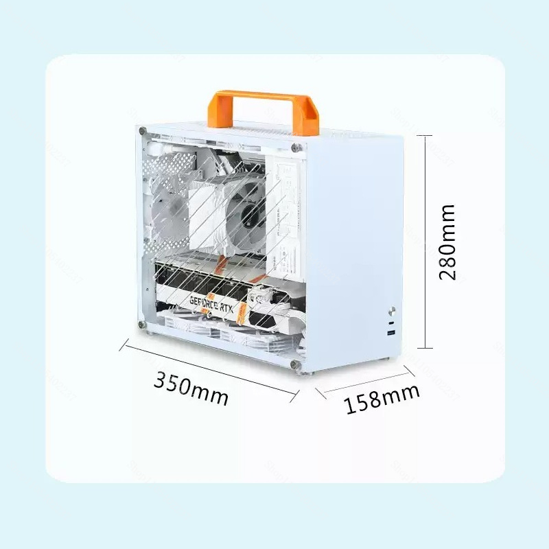 X79ミニコンピューターケース ホワイト サイド透明 MAT - Mini Itx Case Water Cooling Support のレビューと価格
