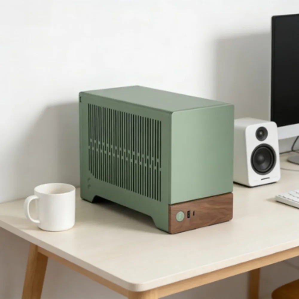 陽極酸化アルミニウムパネル ウォールナット木製フロントパネル - Itx Case Pcie Riser 4.0 のレビューと価格