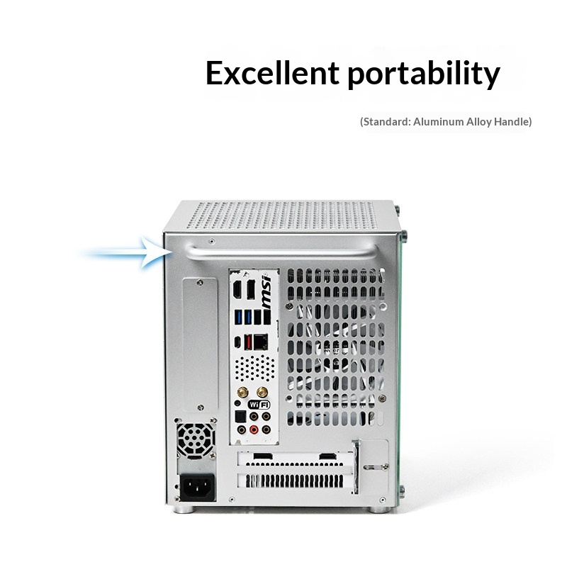 11L アルミ製ポータブルITX PCケース、キャリーハンド - Sff Case Tempered Glass のレビューと価格