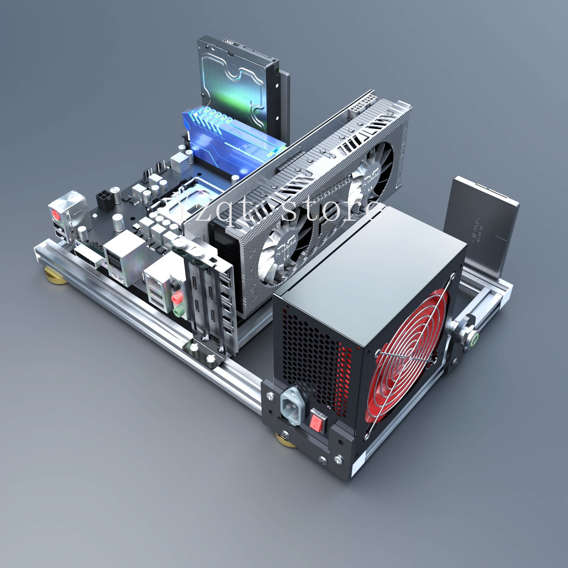 アルミニウム合金製、オープン型PCケース、ITXミニマザーボ - Mini Itx Case Water Cooling Support のレビューと価格