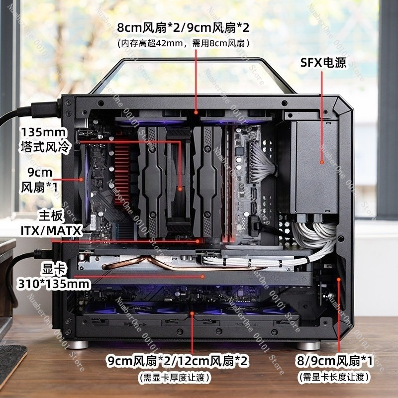 ミニITX PCケース 強化ガラス ポータブル MATX コ - Mini Itx Case Water Cooling Support のレビューと価格